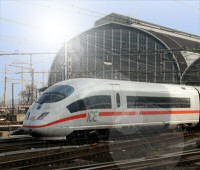 ICE to Frankfurt at Amsterdam Central Station.