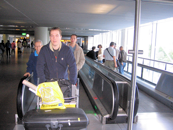 At Schiphol Airport, Amsterdam. 