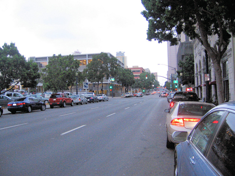 Start of the uphill climb.