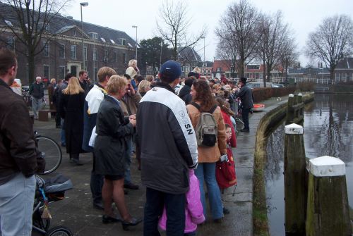 Children waiting and singing.